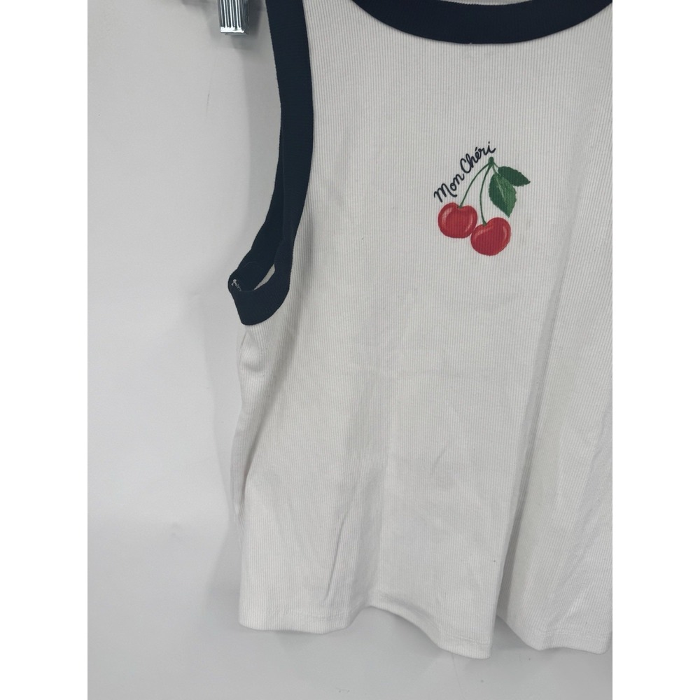 Old Navy Snug Cropped Tank Top Women XL White Y2K Inspired Mon Cheri - Picture 7 of 8